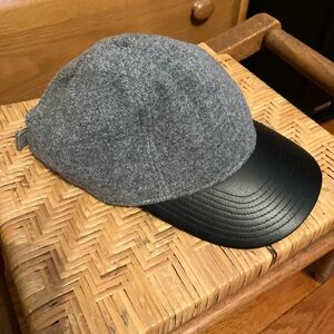 J. Crew Wool and Leather Baseball Hat